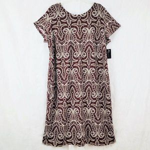 RN Studio 24W Short Sleeve Lined Below Knee Dress